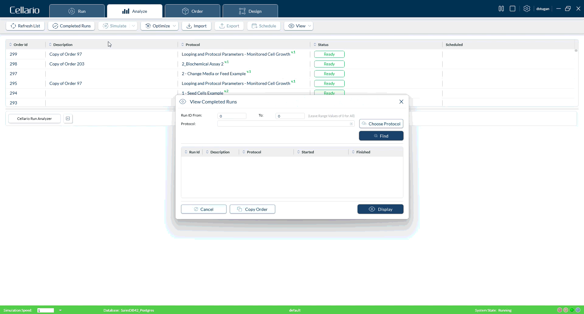 Screen recording showing copying a completed order.