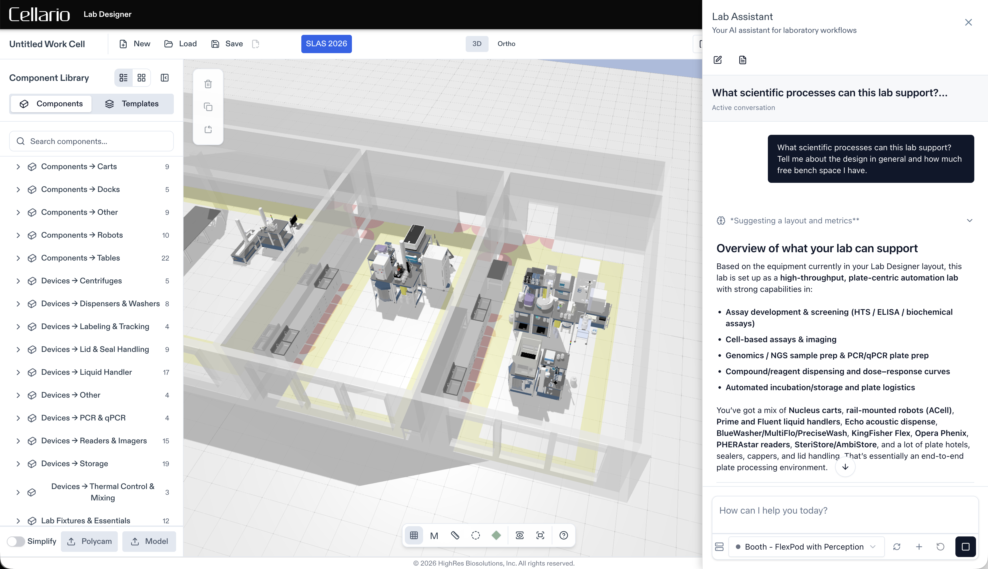 Explore innovative lab automation solutions showcased at SLAS, featuring the interactive Cellario Lab Designer™ and advanced systems for genomics and synthetic biology.