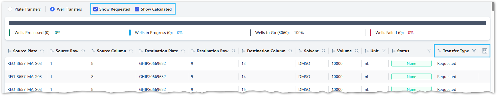Cellario OS Liquid Transfers